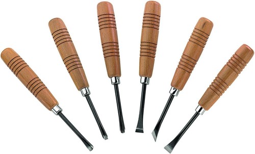 Herbertz Schnitzmesser Set 6-teilig mit Buchenholz-Griffen Holzschnitzen Tools - Bild 7 von 8