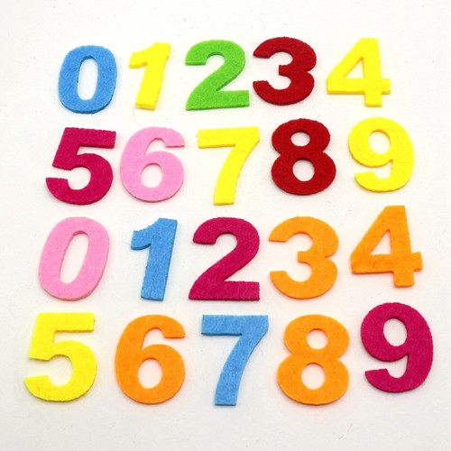 100pcs Mixed Color Cut-outs Felt Number 0-9 for Kids DIY Craft 1" Non-Woven - Photo 4/5