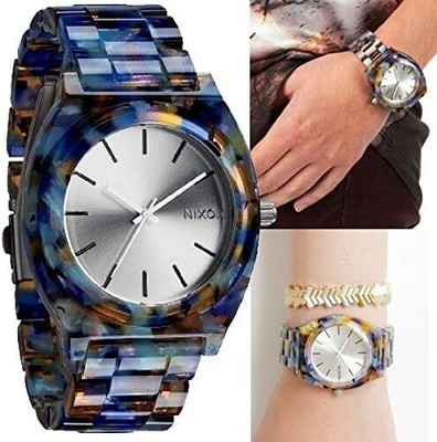 Nixon A327 1116 Time Teller Acetate Quartz Unisex Watch Silver