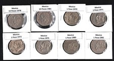 MEXICO 1970-1981 SET OF 8 COINS