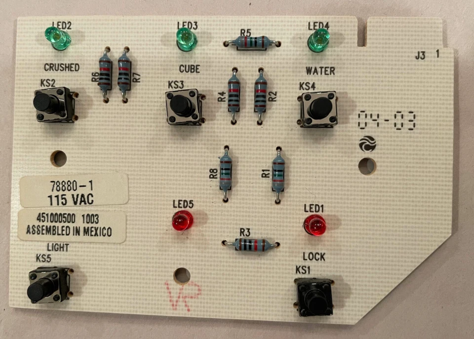 CLEARANCE! SAVE 60% GENUINE OEM WHIRLPOOL REFR MAYTAG BOARD, FTN SWITCH 61005277 - Imagem 2 de 4