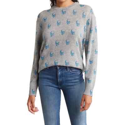 NWT Skull Cashmere 360 Cashmere Gray Blue Taliah Skull Cashmere