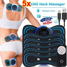 5X Portable Mini Electric Neck Back Massager Patch Stimulator Cervical Massage