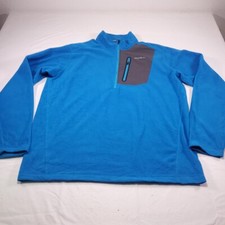 Eddie Bauer Men's TXL Tall Blue Pullover 1/4 Zip Fleece LS Outdoor Athletic