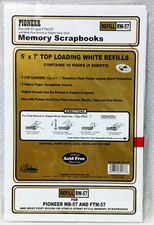 Pioneer Memory Scrapbooks 5x7" Top Loading White Refills 10 Pages MB-57/FTM-57