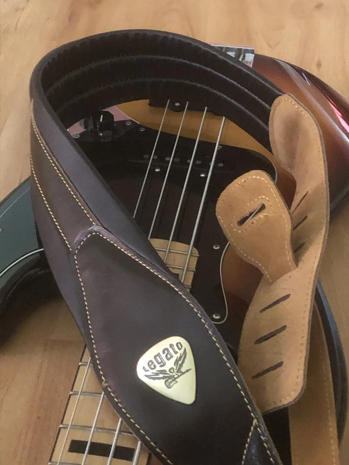 Correa de guitarra Legato de 3 pulgadas de ancho doble acolchado cuero suave NUEVA con 3 selecciones gratuitas Foto 4 de 4
