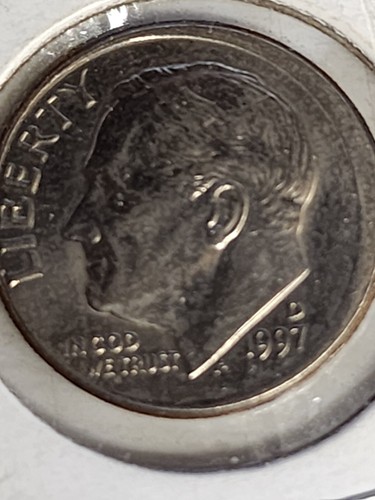 1 "Roosevelt Dime" - 1997 D - Off Center Struck Errors - eye, double rim RARE - Picture 11 of 14