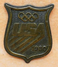 Vintage  Brass 1980 USA Olympics Bergamot Brass Works Belt Buckle