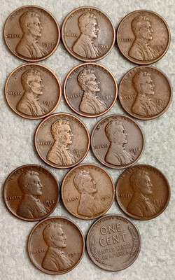 Wheat Cent FIL-A-SPOT+Bonus-18 coins 1909VDB 1916S 1915D,More-SEE DESC Lots51-53