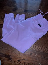 Jaanuu Women's Charge Cargo Drawcord Pant Size Large Jogger Pink Nursing Scrub