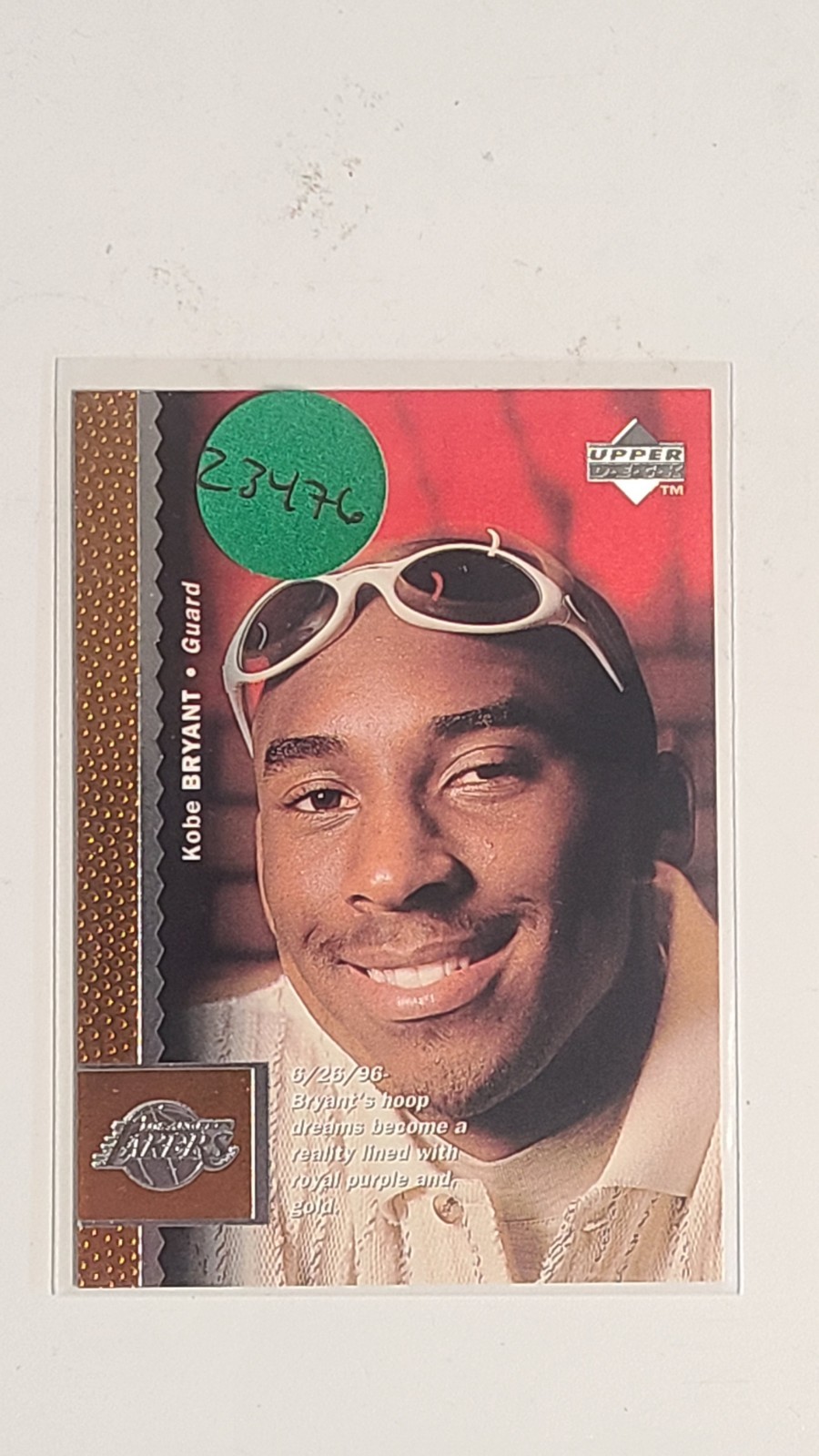 1996-97 Upper Deck Kobe Bryant Base Rookie #58 Los Angeles Lakers RC