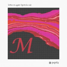 Letter M Agate Lipsticks Red Needlepoint Kit or Canvas