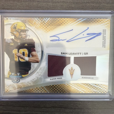 #ad 2025 Bowman#x27;s Best Sam Leavitt Dual Relic Auto Arizona State $49.99