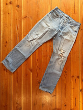 Levi's 501 USA Made Light Wash Blue Denim Jeans 100% Cotton W33 L30