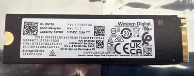 WD SN730 (SDBQNTY-512G) SSD M.2 PCIe 3.0x4 NVMe  512GB
