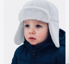 UGG Kids Sheepskin Trapper Hat in Glacier Grey age 4-6