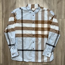 Burberry Somerton Nova Check Long Sleeve Shirt Men's XXL Button Up Blue Plaid