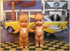 Rare Occupied Japan Celluloid Twin Girl Dolls Vintage Retro Postwar Japan