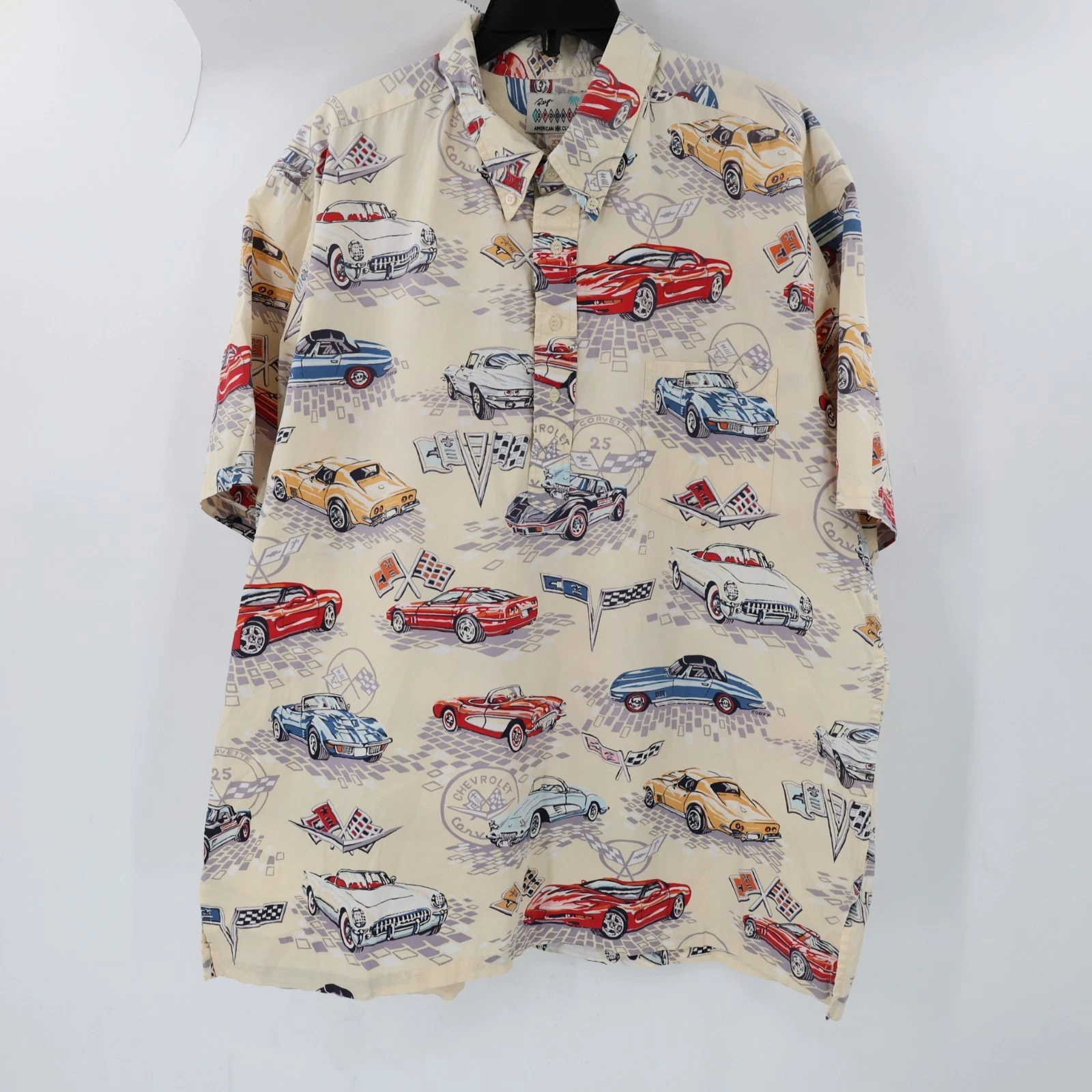 Vintage Reyn Spooner American Classics Shirt Mens 2XL Chevrolet Corvette Car