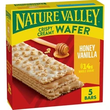 Nature Valley Crispy Creamy Wafer Bars, Honey Vanilla, Grain, 5 Bars, 6.5 oz