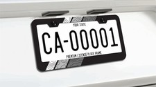Retro Stripes Trd Cement Grey Scheme Topographic Metal License Plate Frame