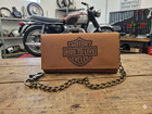 Ride To Live Genuine Leather Trifold RFID Blocking Biker Wallet  With Chain
