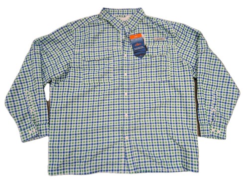 NEW HABIT PLAID LONG SLEEVE BUTTON DOWN FISHING RIVER SHIRT MENS 2XL RELAXED FIT
