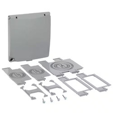 2-Gang Metallic Weatherproof Flat Outlet Cover 73-In-1-Configurations , Gray