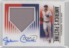 2019 Chronicles America's Pastime Material Signatures 22/99 Jake Cave Auto 0c6