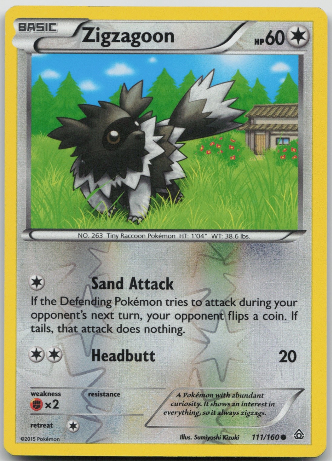 Zigzagoon 111/160 Common XY - Primal Clash LP Reverse Holo