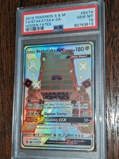 Pokemon Stakataka GX Hidden Fates Full Art Shiny Holo Rare SV74 PSA 10 Gem Mint on eBay
