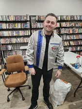 Vintage 1960-70  s Satin Tom Bigelow United States Auto Jacket Size L     SHIP