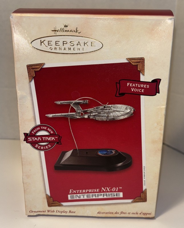 Hallmark Star Trek NX-01 Pewter Starship Enterprise - 2002 Ornament with Box