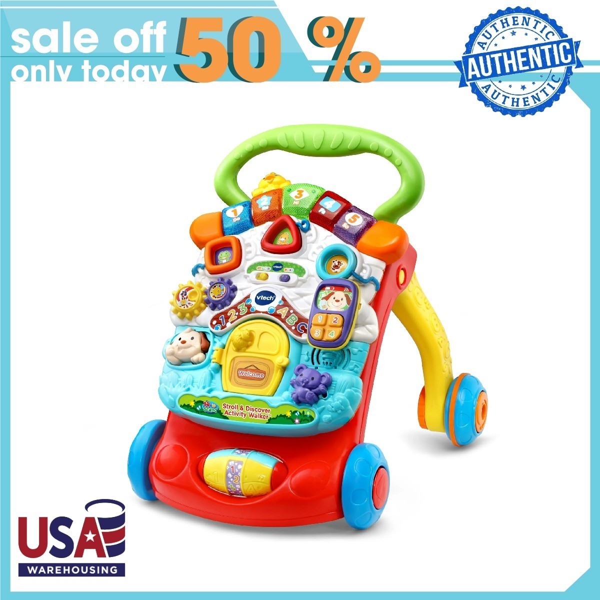 VTech Stroll & Discover Activity Walker with Accessories, Baby and Toddler Toys