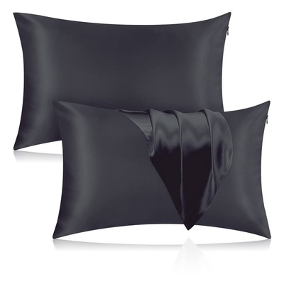 Silk Pillowcase for Hair and Skin, 2 Pack 100% Mulberry Silk Pillowcase 25 Mo...