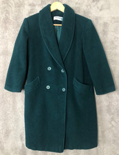 Vintage 100 Wool Coat Womens 6 Green Forecaster Boston Double Breast Overcoat