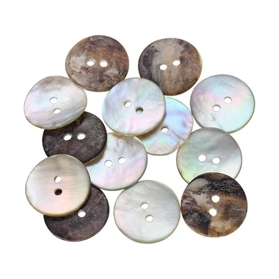 14 Stück Natürliche Muschelknöpfe 2 Loch 20mm Perlmutt Knöpfe Mehrfarbig - Bild 1 von 4