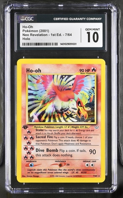 Pokemon CGC 10 1st Edition Ho-Oh Neo Revelation Holo 7/64 Gem Mint