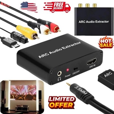 HDMI ARC Adapter 192KHz to ARC Audio Extractor Digital Optical SPDIF Coaxial NEW