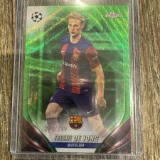 Frenkie De Jong Topps Chrome UEFA Champions League 2023 Green Wave Refractor 399
