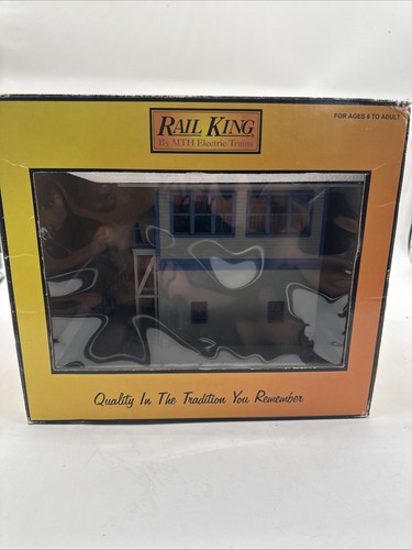 MTH Rail King Building Switch Tower Grey With Blue Time Item No. 30-9011