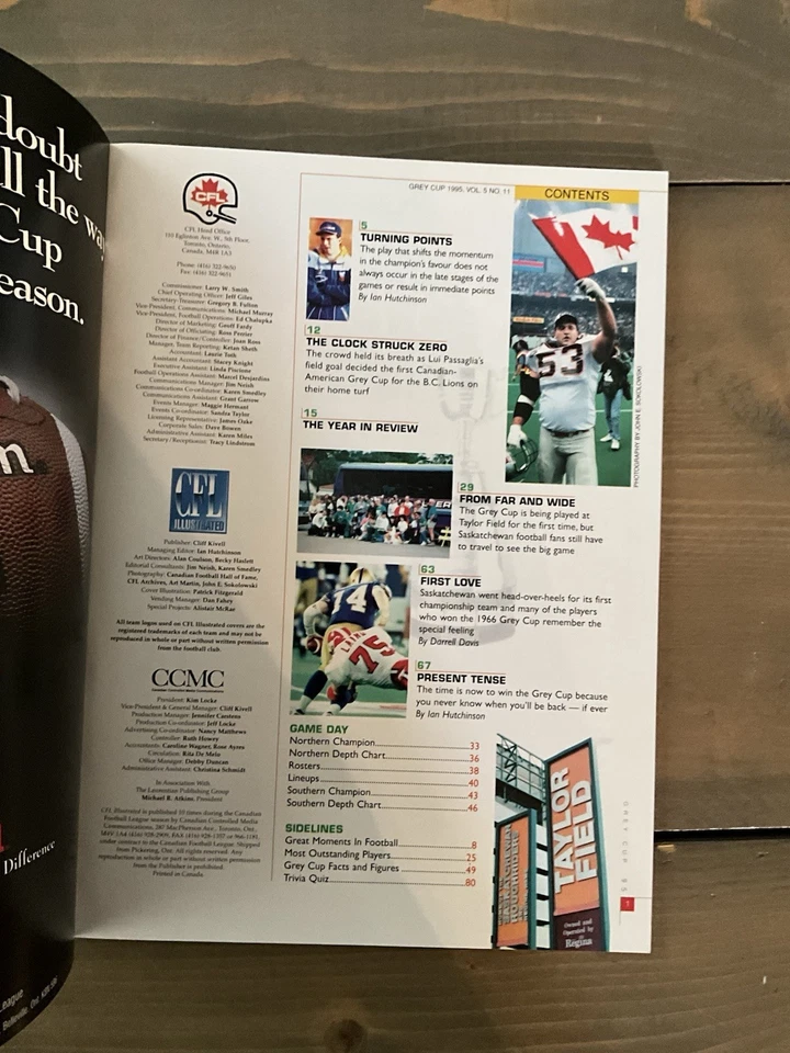 1995 CFL Grey Cup Program CalgaryStampeders vs Baltimore Stallions At Regina - Image 4 of 4