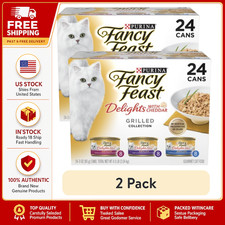 2 Pack Purina Fancy Feast Delights with Cheddar Grilled Collection Wet Cat Food