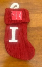 Target Wondershop Monogram Mini Christmas Stocking Initial Letter I Red Knit  8”
