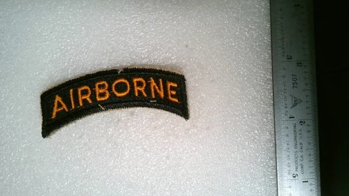 New ListingMILITARY PATCH SEW ON US ARMY AIRBORNE TAB GOLD ON BLACK OLDER WW2 ERA POST WW2