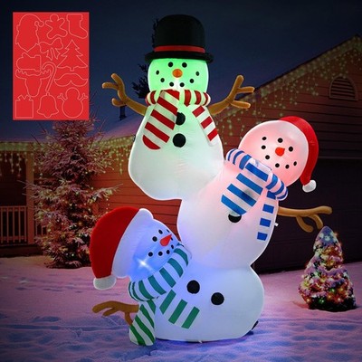 8ft Height Inflatable LED Lighted Christmas Snowman Blow up Lawn Yard Decoration