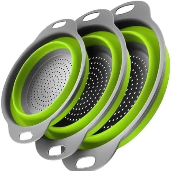 Basket Collapsible Colander Set of 3 Round Silicone Kitchen Strainer
Opens in a new window or tab