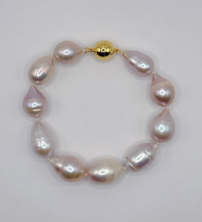 AAA + натуральный южного моря фиолетовый жемчуг браслет серьги ожерелье комплект 14K (xp) - Изображение 3 из 4