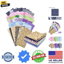 42Pcs 10"x10" Quilting Cotton Fabric Squares Sheets Pre-Cut Multi-Color No Re...