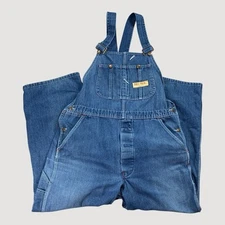 Big Mac Bib Overalls Mens 38x28 Blue Chore Workwear Medium Wash Denim